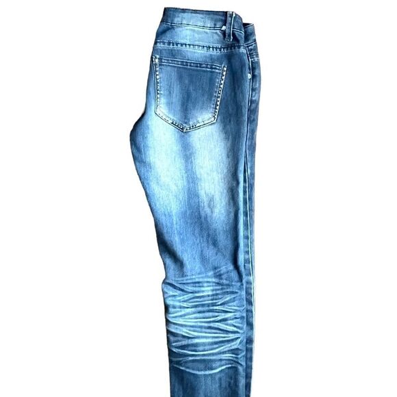 UK2LA Distressed Rhinestone Skinny Jeans Size 5 - Picture 5 of 6